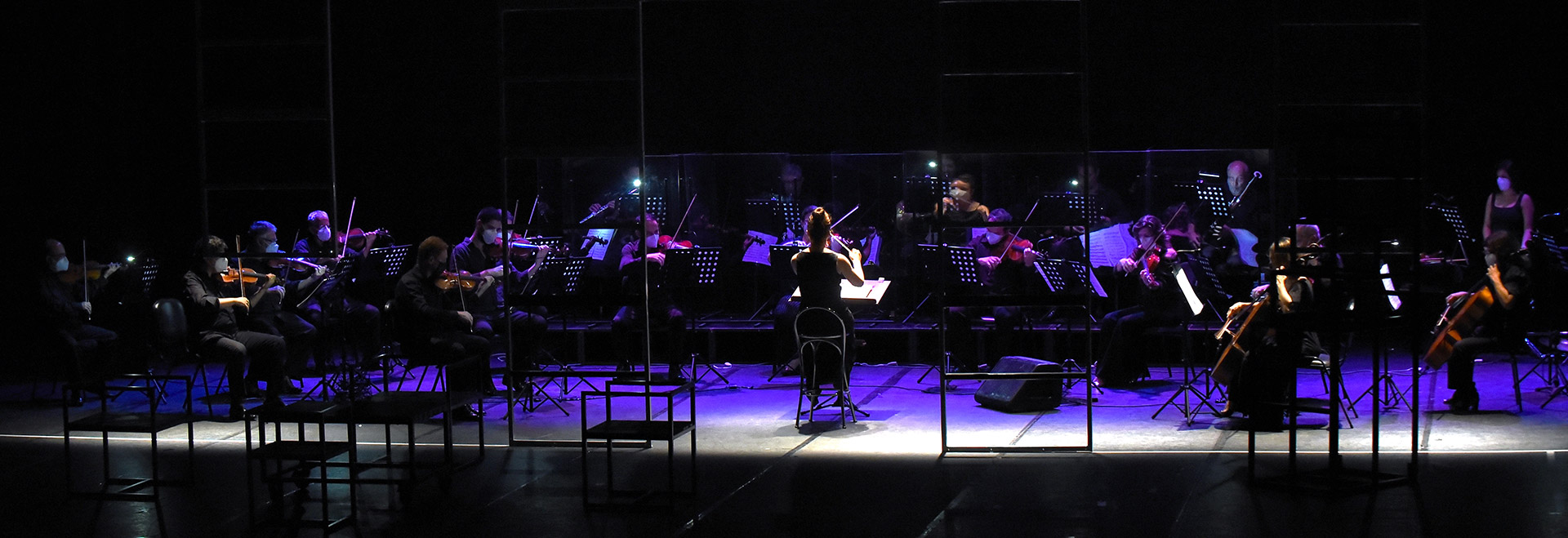 Orquestra Sinfônica da Unicamp durante a apresentação da ópera "A Moreninha", em fevereiro de 2022. (Foto: Antonio Scarpinetti)