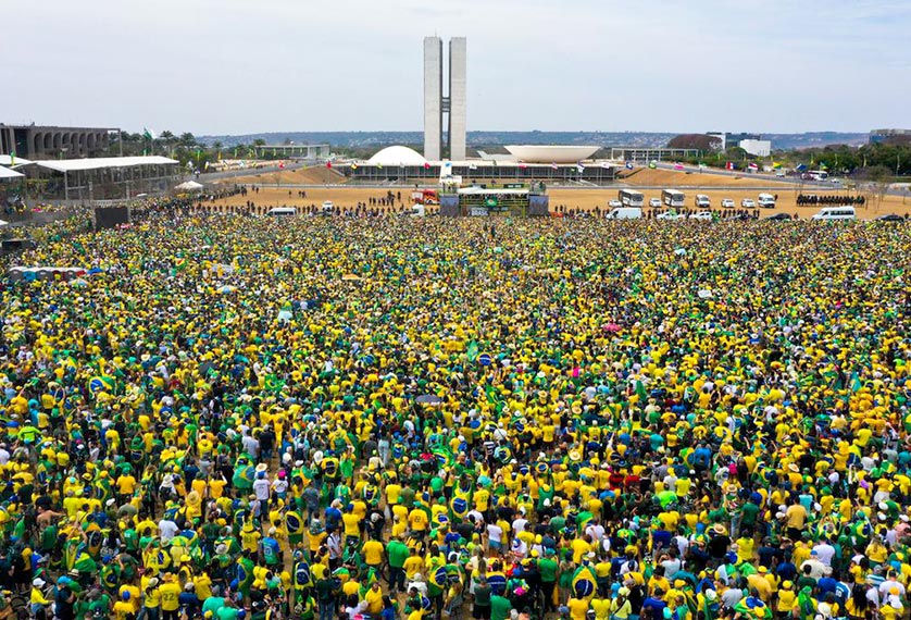 Manifestação do 7 de setembro em Brasília: risco de ruptura democrática