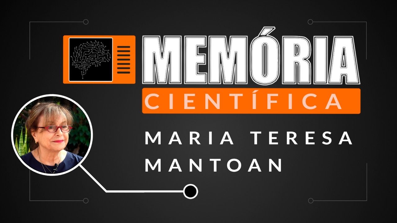 Imagem de capa do programa traz a foto da professora e o nome Memória Científica