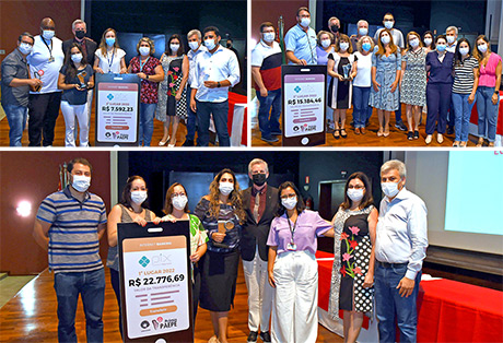 As iniciativas que conquistaram os três primeiros lugares são projetos voltados ao combate e prevenção da covid-19 dentro e fora da Universidade As iniciativas que conquistaram os três primeiros lugares são projetos voltados ao combate e prevenção da covid-19 dentro e fora da Universidade