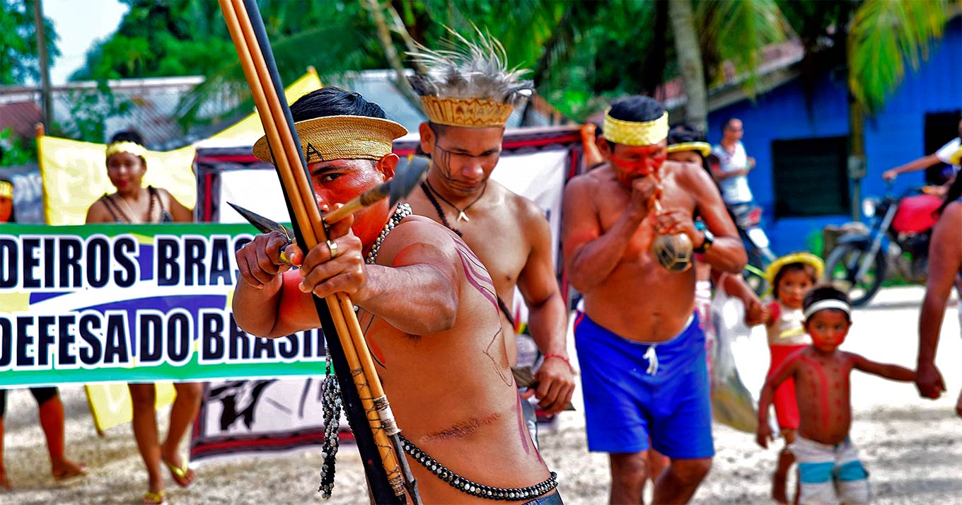 Manifestação de indígenas em Atalaia do Norte, no Vale do Javari, em junho de 2022