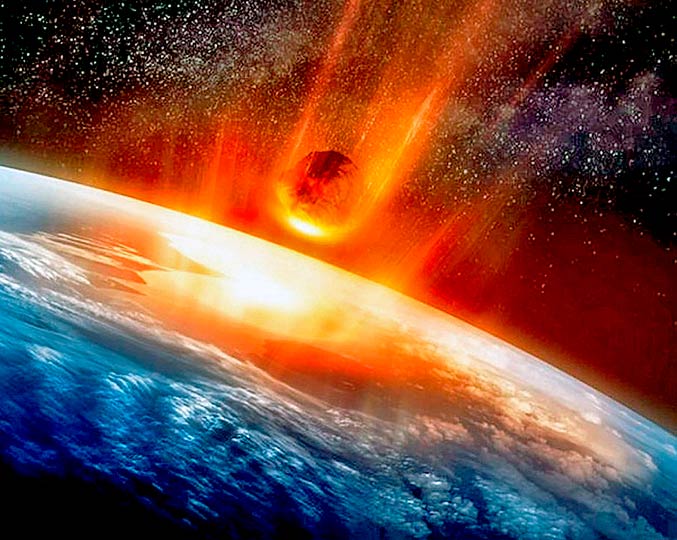 Ilustração de um asteroide atingindo a Terra (imagem: EarthSky) Ilustração de um asteroide atingindo a Terra (imagem: EarthSky)