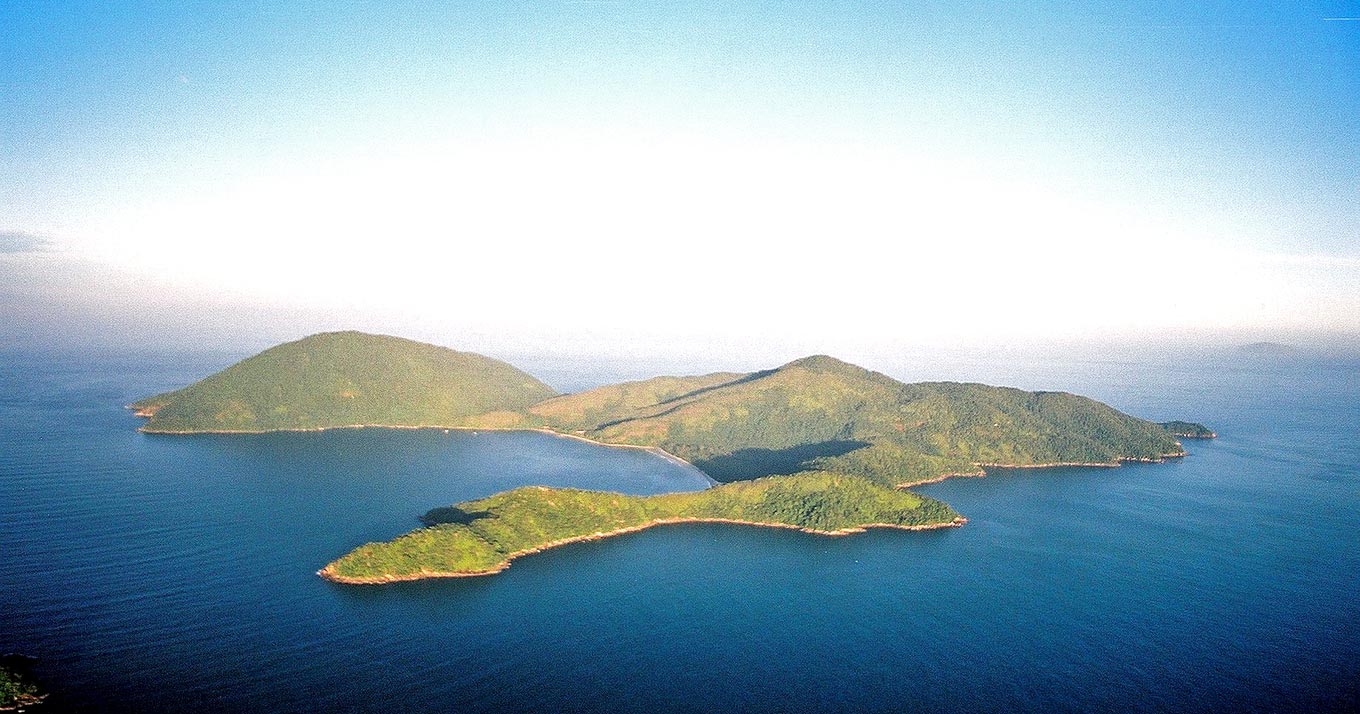 Vista aérea do Parque Estadual Ilha Anchieta, em Ubatuba: drones produziram mais de 2.500 imagens