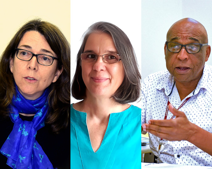 Da esquerda para a direita, os professores Ana Almeida, Cristiana Seixas e Everardo Carneiro Da esquerda para a direita, os professores Ana Almeida, Cristiana Seixas e Everardo Carneiro