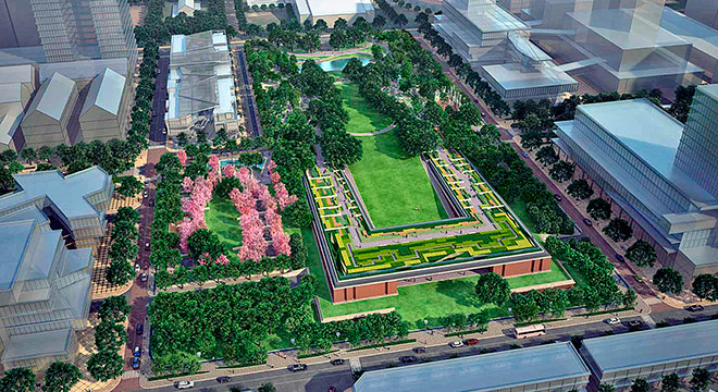 Parque Centenário de Chulalongkorn, em Bangcoc, Taliândia, que usa a topografia da cidade para armazenar água e minimizar o impacto das inundações provocadas pelas cheias do rio que corta a cidade (Foto: Chulalongkorn University) Parque Centenário de Chulalongkorn, em Bangcoc, Taliândia, que usa a topografia da cidade para armazenar água e minimizar o impacto das inundações provocadas pelas cheias do rio que corta a cidade (Foto: Chulalongkorn University)