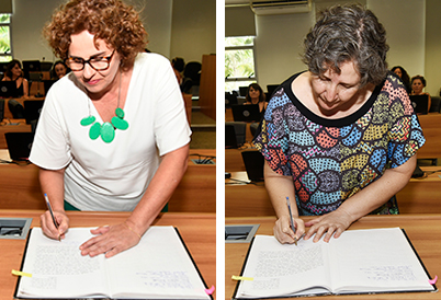 Ana Maria Carneiro (à esquerda) e Cláudia Pfeiffer: cerimônia de posse aconteceu na quarta-feira (17) Ana Maria Carneiro (à esquerda) e Cláudia Pfeiffer: cerimônia de posse aconteceu na quarta-feira (17)