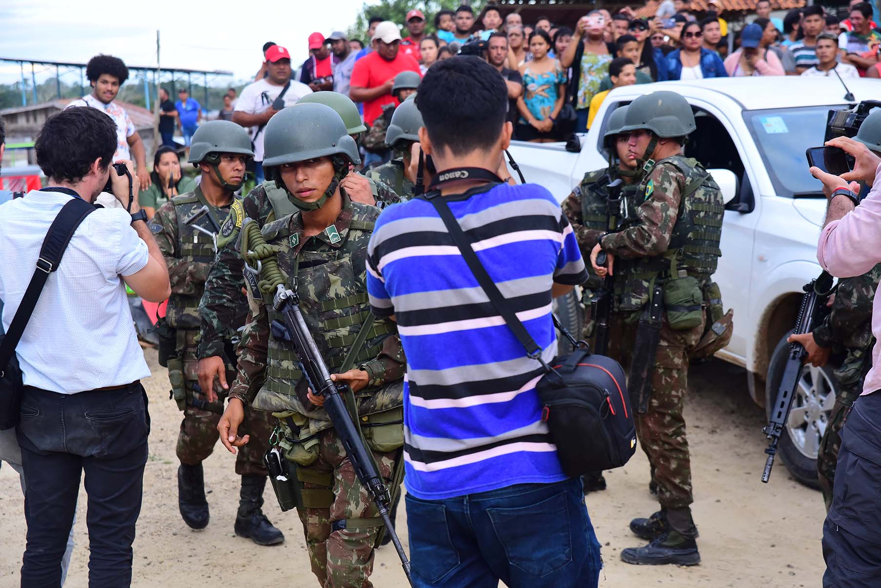 Forças do Exército em Atalaia do Norte (AM) Audiodescrição: Imagem 15 de 41.