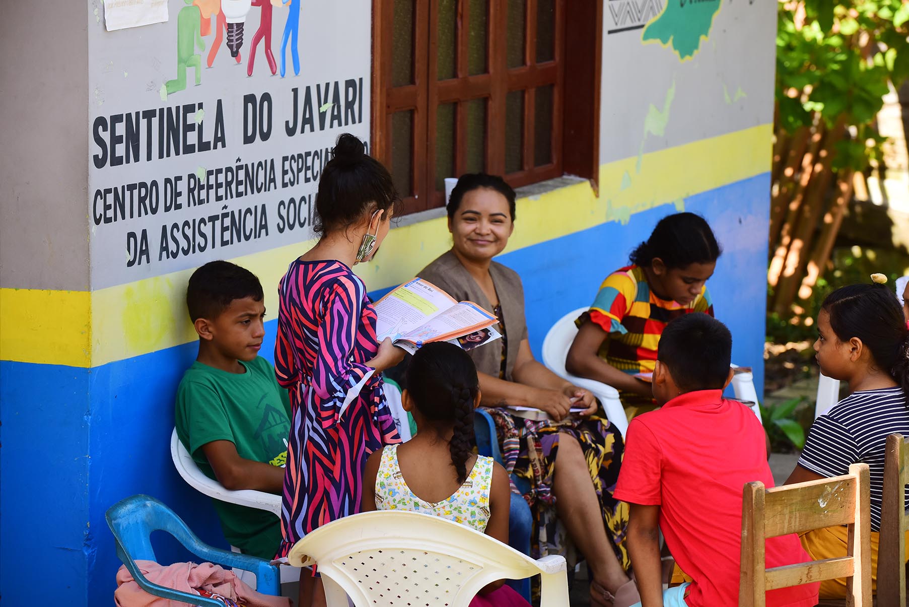 Evangélicos durante atividade no município de Atalaia do Norte (AM) Audiodescrição: Imagem 30 de 41.