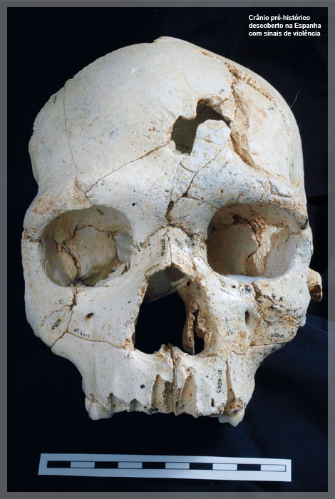 Crânio pré-histórico descoberto na Espanha com sinais de violência