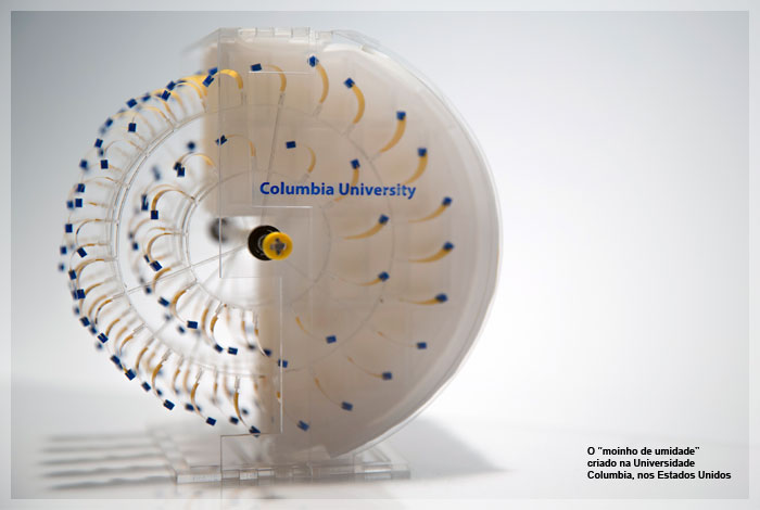O “moinho de umidade” criado na Universidade Columbia, nos Estados Unidos