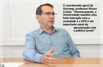 O coordenador-geral da Unicamp, professor Alvaro Crósta: “Historicamente, a Universidade mantém uma forte interação com a sociedade e a UPA é um importante canal de aproximação com o público jovem”