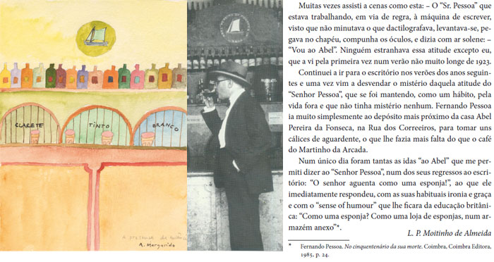 Aquarela de Alfredo Margarido, fotografia do Fernando Pessoa e poesia de L. P. Moitinho de Almeida