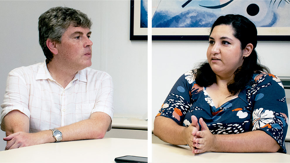 O professor Pedro Perez-Martinez, orientador da pesquisa, e Janini Dias da Silva, autora da dissertação: faltam investimentos