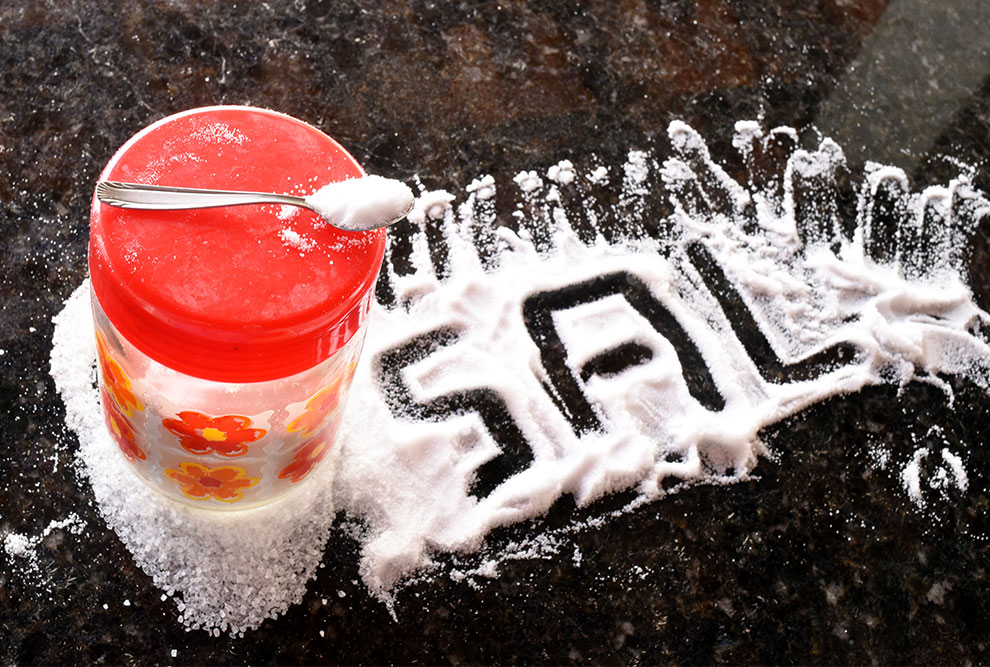 A Organização Mundial da Saúde recomenda a ingestão diária de, no máximo, 5 gramas de sal