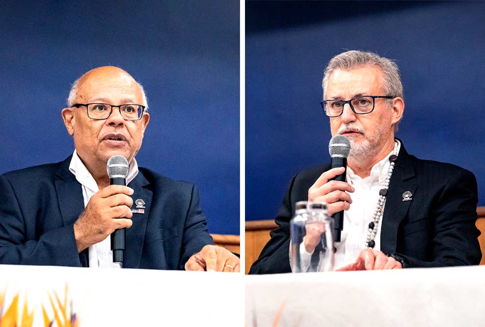 O pró-reitor de Extensão e Cultura, Fernando Coelho (à esquerda) e o reitor Antonio Meirelles (à direita):  importância da escuta