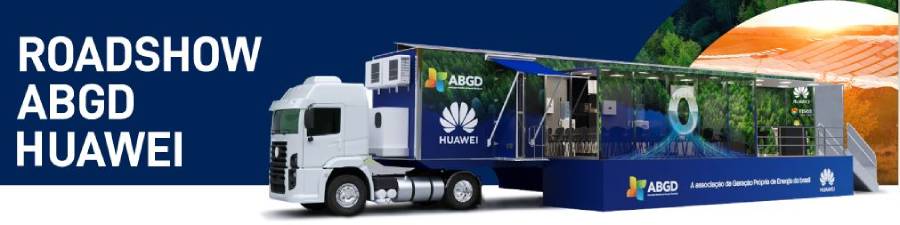 Imagem da carreta do “Road Show ABGD Huawei Solar”