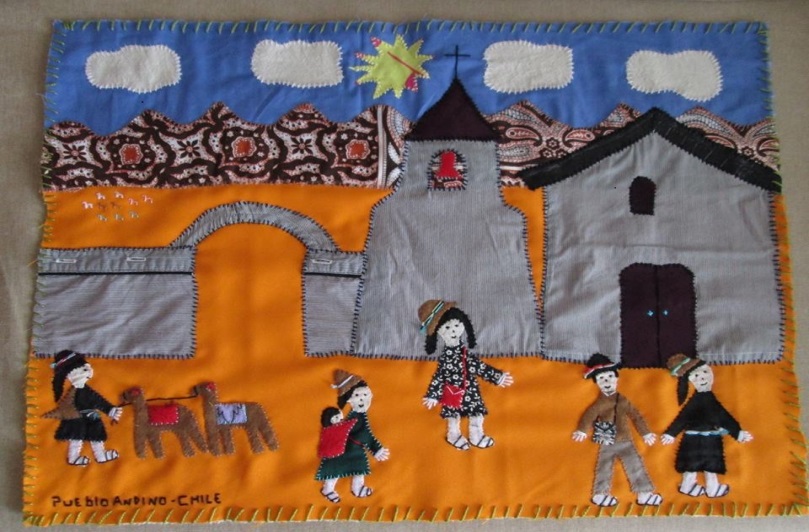 Artesanato em Arpillera também retrata cenas bucólicas do povo andino