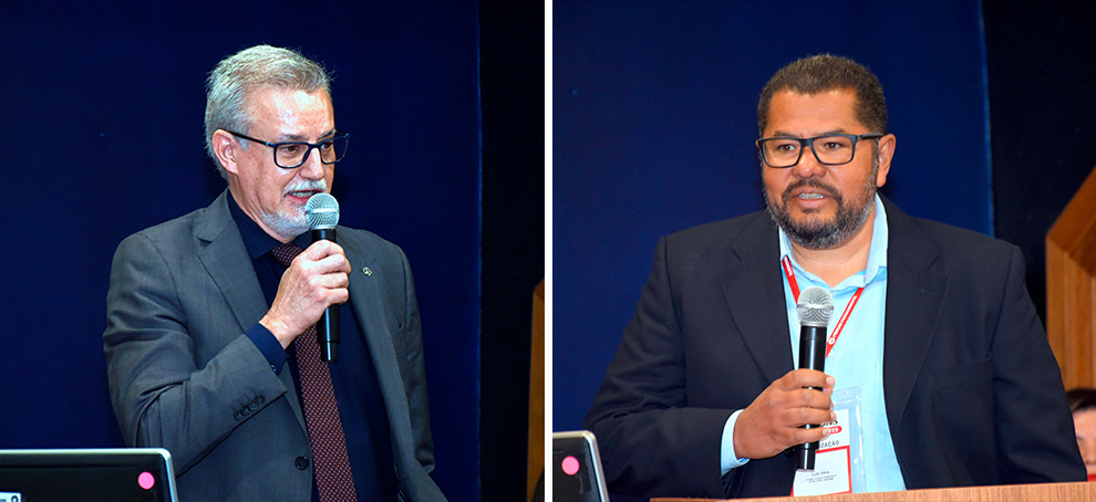 O reitor Antonio Meirelles e o diretor do CPTEn Luiz Carlos Silva: 