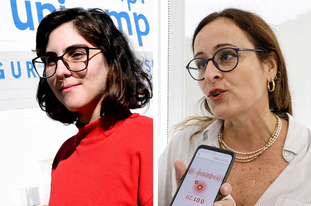 A doutoranda Lara Campoli (à esquerda) e a coordenadora da SVC, Susana Durão: