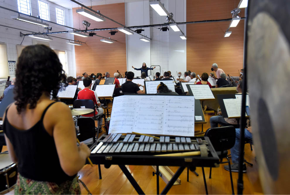 Orquestra Sinfônica. Foto; Antonio Scarpinetti