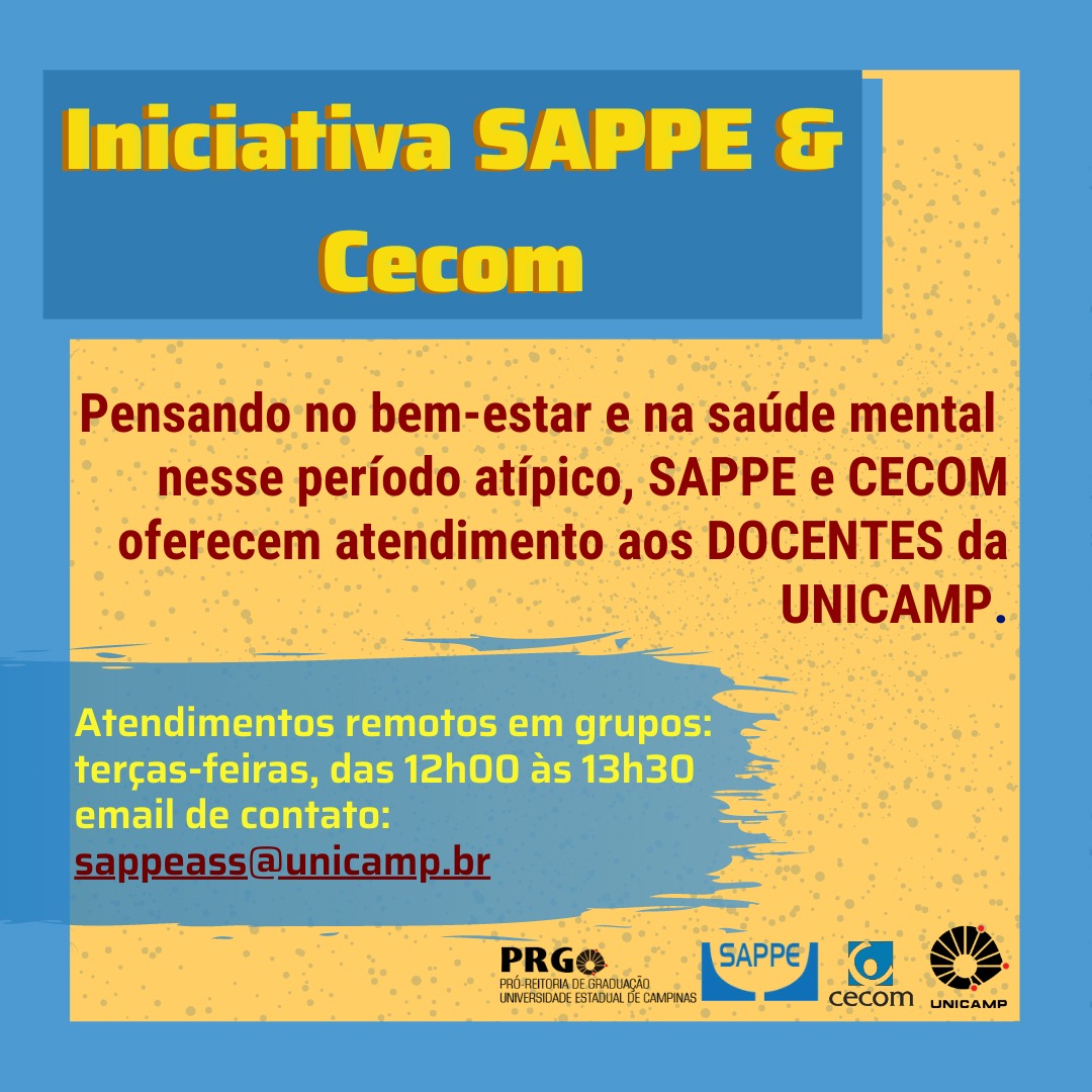 audiodescrição: flyer colorido de divulgação do serviço de atendimento aos docentes