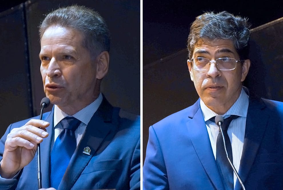 Ex-diretor da FCM Luiz Carlos Zeferino e o novo diretor Cláudio Coy: 