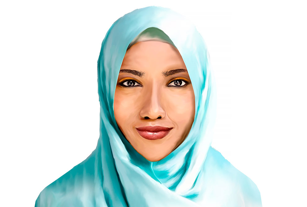 O rosto de Salam Nuri, criado pela aluna da Unicamp, Bárbara Daniel