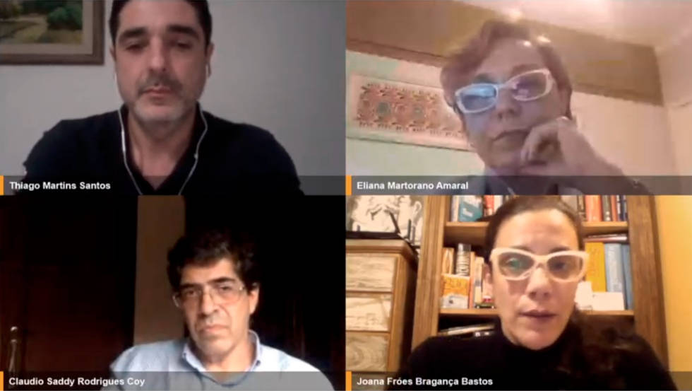 Docentes da FCM durante webinário que marcou início do curso sobre Covid-19 no Moodle : desdobramentos de um momento único na vida dos estudantes e professores de medicina estão deixando legados profundos no curso de Medicina da Unicamp