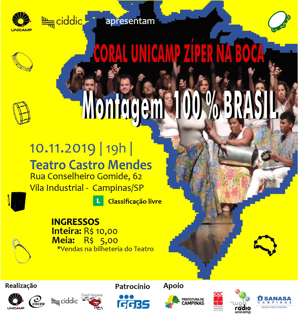 Cartaz da estreia do espetáculo 100% Brasil 