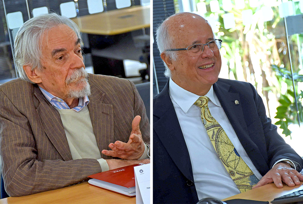 O presidente do Conselho, professor José Mario Martinez e o coordenador, Christiano Lyra : reforçar a característica de interdisciplinaridade