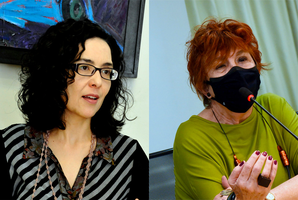 As professoras Neri Barros e Sonia Seixas:  