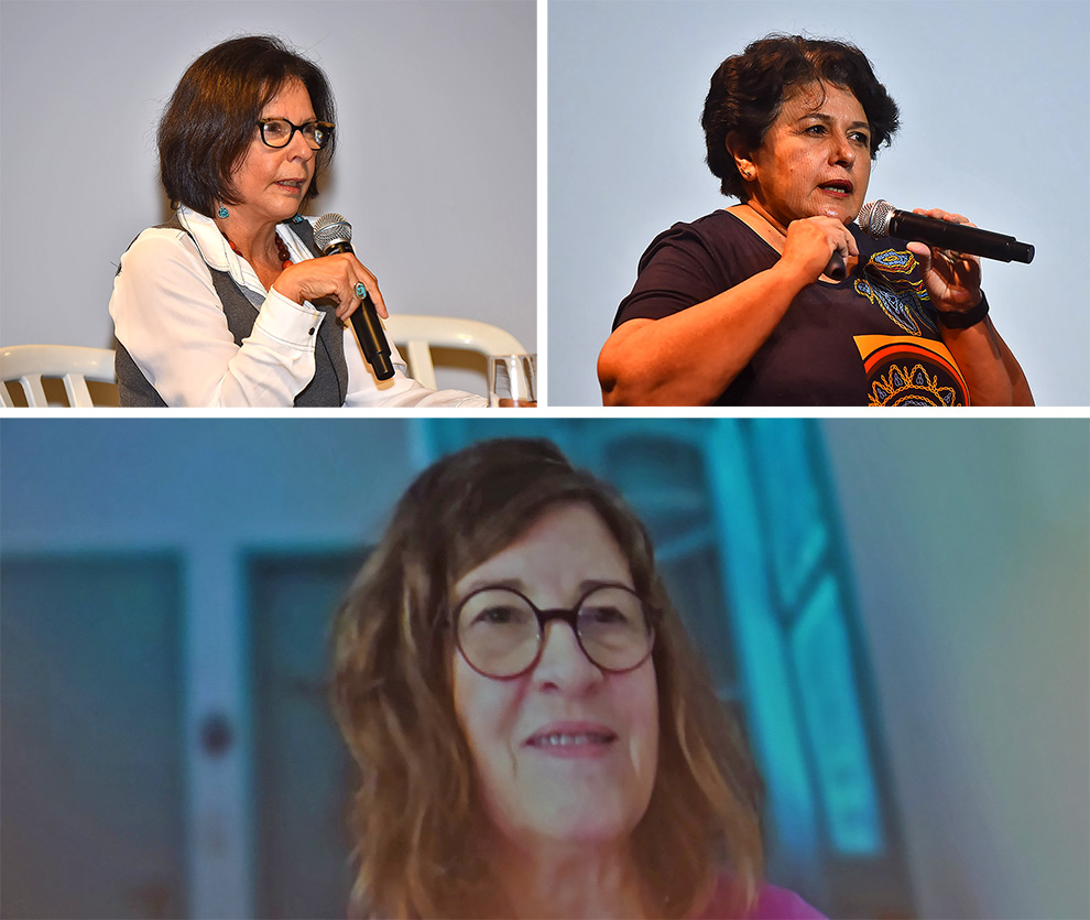 No sentido horário: Miriam Debieux (USP), Maria de Jesus dos Reis (UFSCar) e Rosana Onocko (Unicamp) participaram da mesa Bem-estar e sofrimento nas universidades