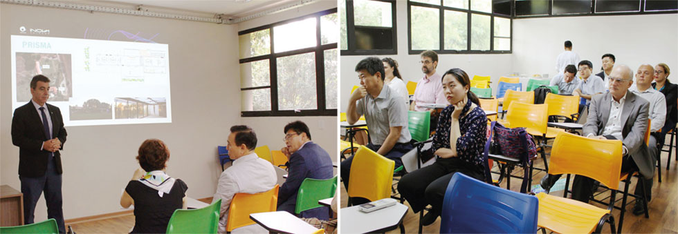 Comitiva de Cheonan em apresentação sobre atividades Inova Unicamp  