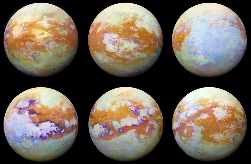 As várias faces de Titã sob rotação
