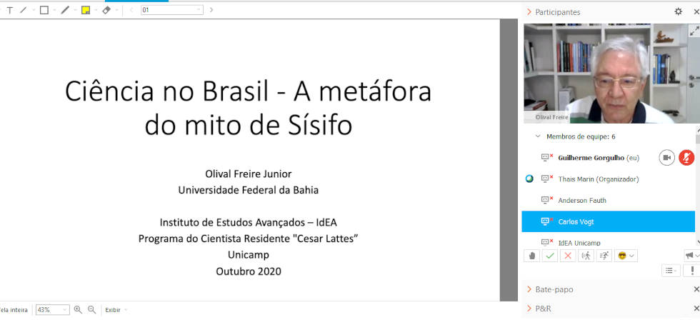 Cientista Olival Freire Júnior iniciou suas atividades com curso voltado principalmente a pós-graduandos e pesquisadores de humanidades e ciências da natureza