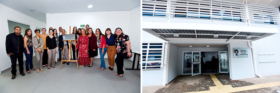 Equipe da Deri durante cerimônia de inauguração da nova sede 