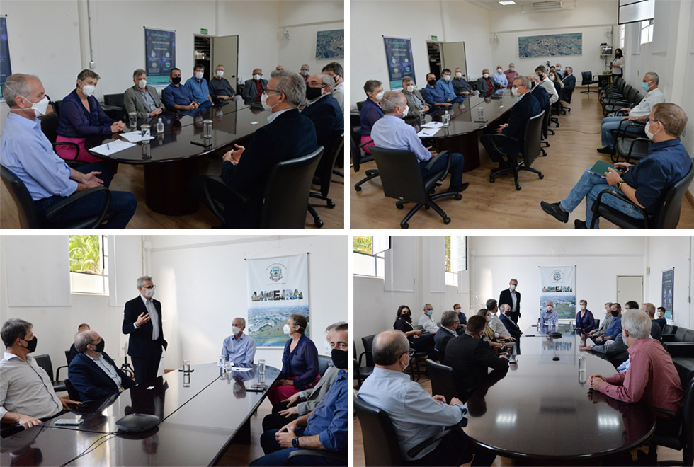 Prefeito de Limeira Mario Botion recebeu a comitiva da Unicamp em seu gabinete