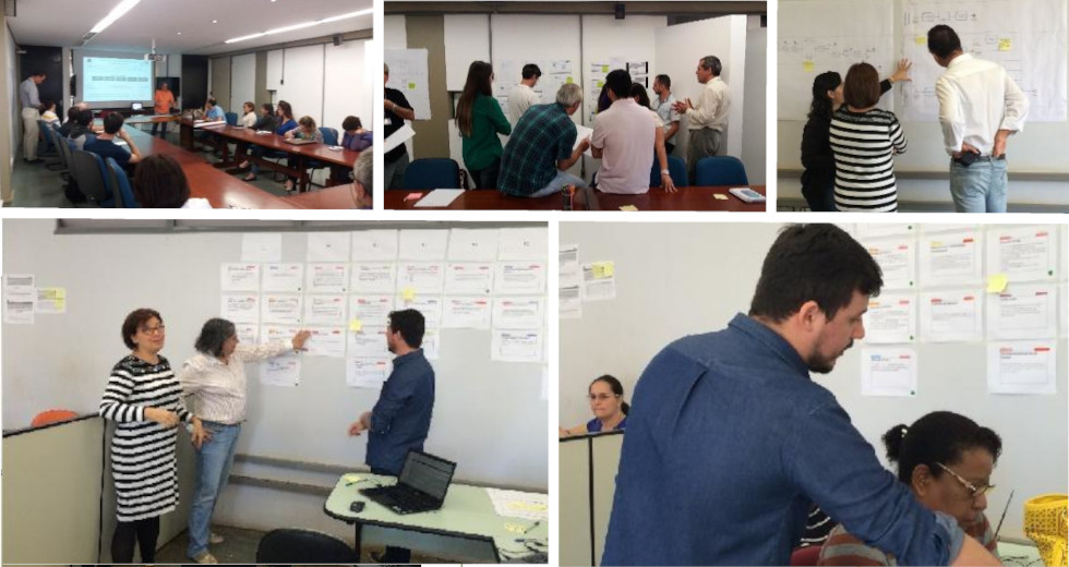 Equipe participando do curso de formação em gestão de projetos e em revisão de processos. Fonte própria.