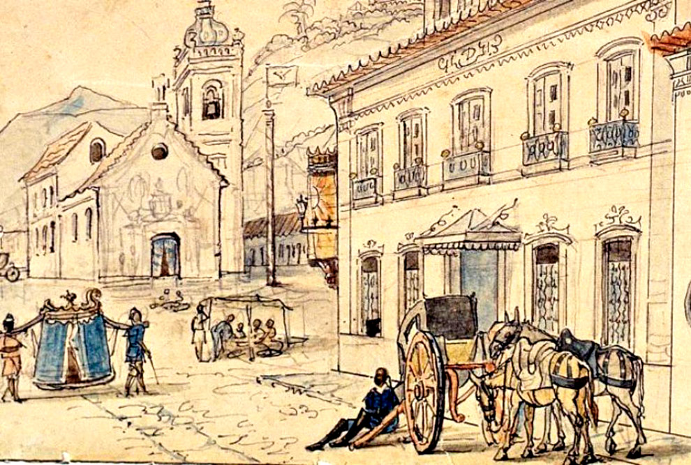 imagem mostra obra de debret do cotidiano colonial do país