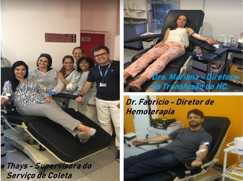 Imagens de doações no Hemocentro. Participe e divulgue