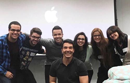 Equipe Campus Rep 2017, tendo Giovani Nascimento Pereira (primeiro da esq. p/ dir.) como representante da Unicamp