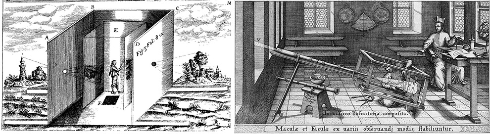 A câmera “portátil” de Athanasius Kircher e o helioscópio de Chrispoph Scheiner