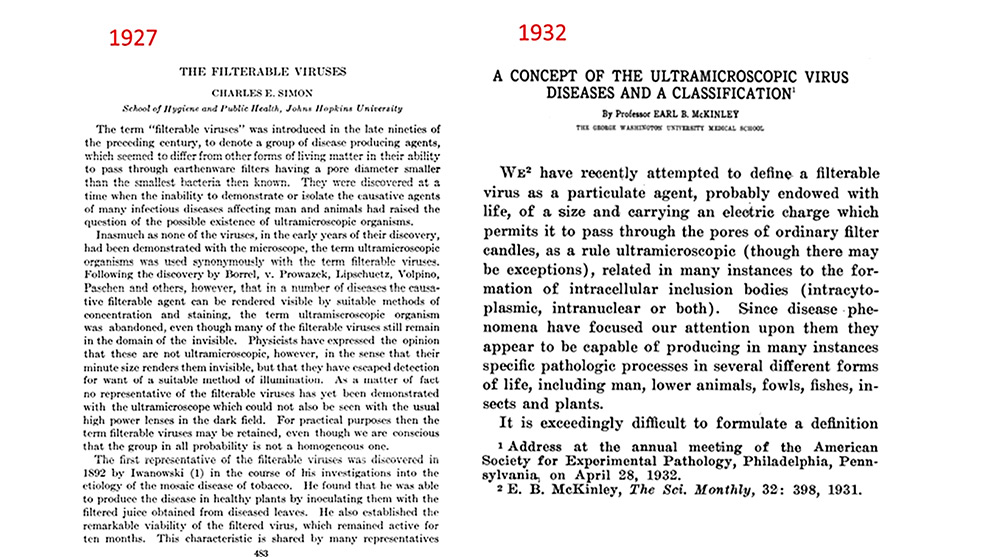 Trechos inicias dos artigos de Simon em 1927 e de McKinley em 1932