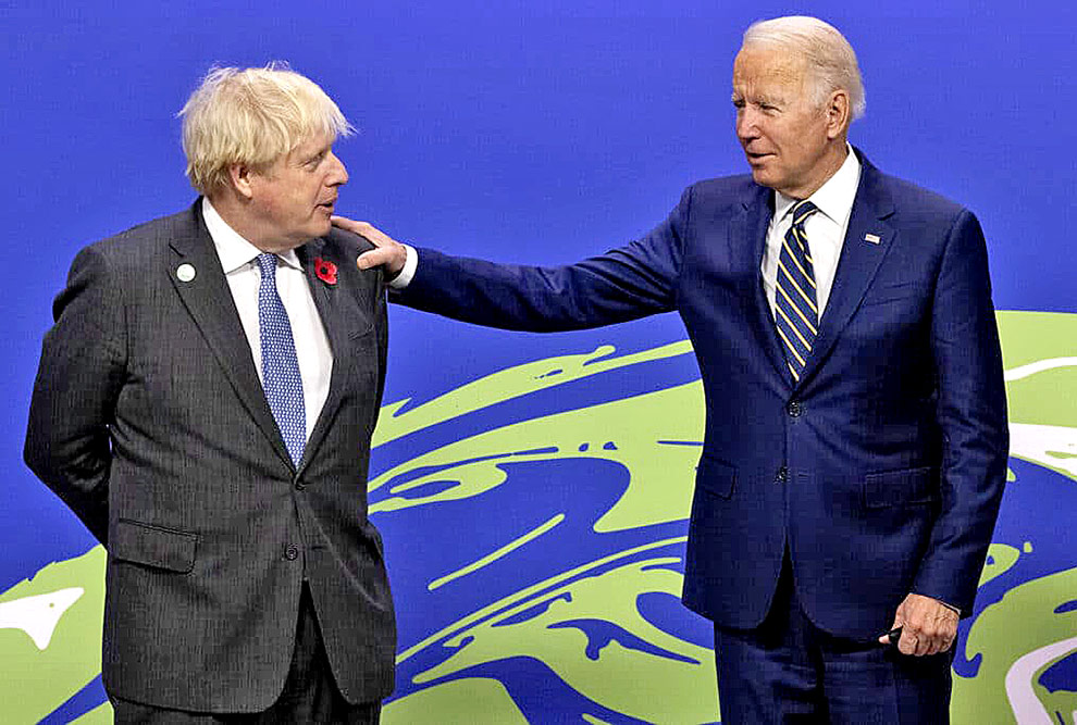 Boris Johnson e Joe Biden na COP 26. crédito: Fotos Públicas