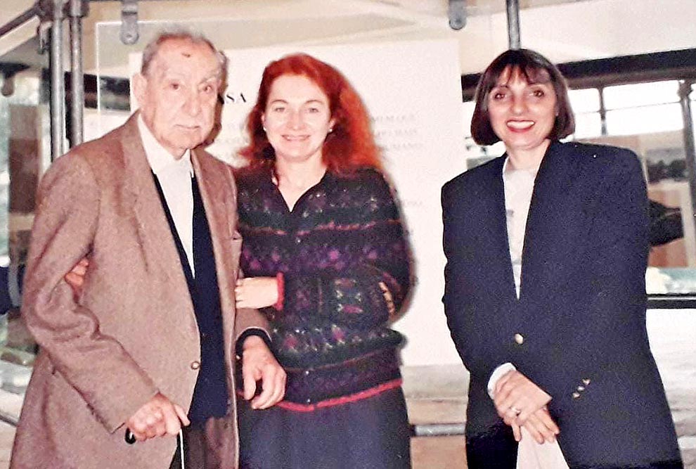 Pietro Maria Bardi, Eugênia Gorini e Ivani Costa (que encontrou o diário de viagem)