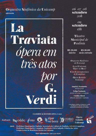 cartaz de divulgação da ópera La Traviatta 
