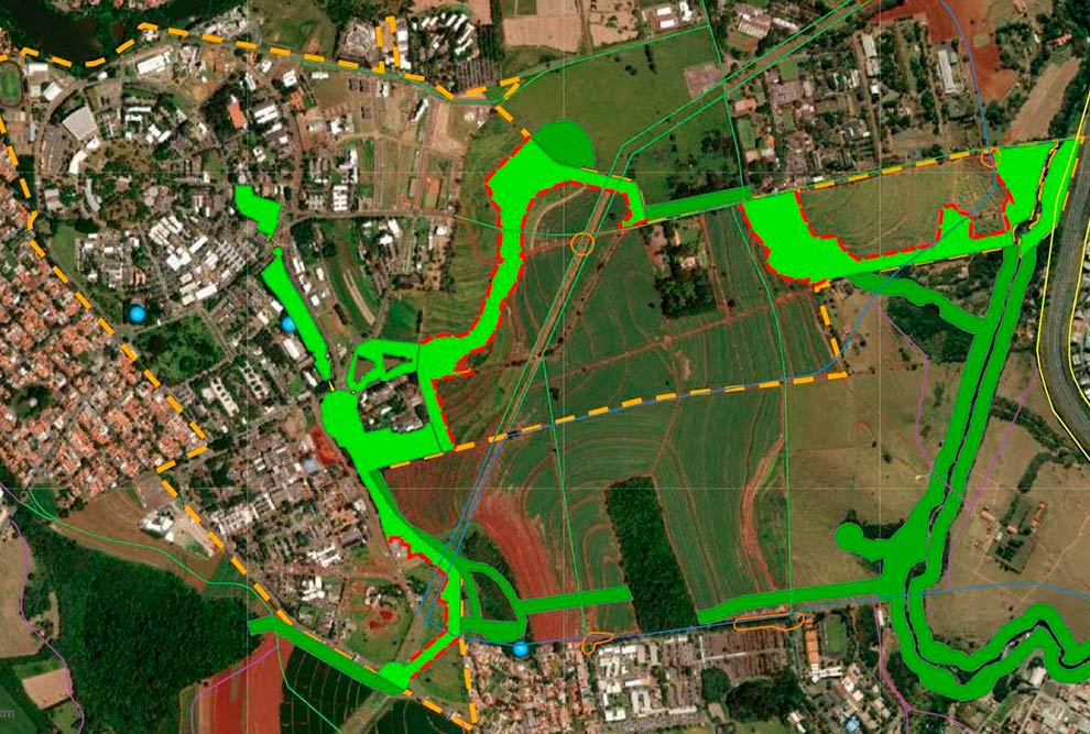 audiodescrição: mapa colorido do projeto de corredores ecológicos