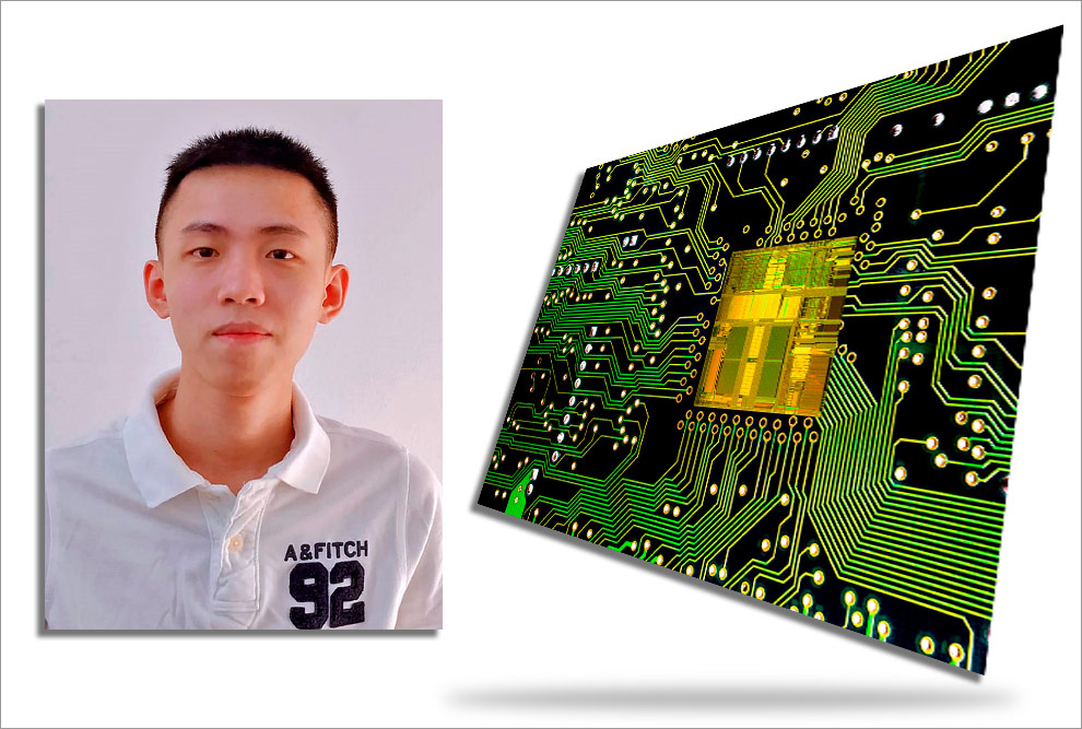 O estudante de Engenharia Física Kung Shao Chi estuda como melhorar a performance de chips