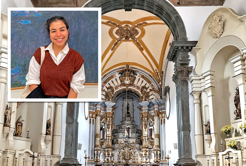 Estudante de Artes Visuais Gabriela Ferreira estuda as memórias dos moradores de Mariana (MG) relacionadas à restauração da Igreja de Nossa Senhora do Carmo, comprometida por um incêndio em 1999