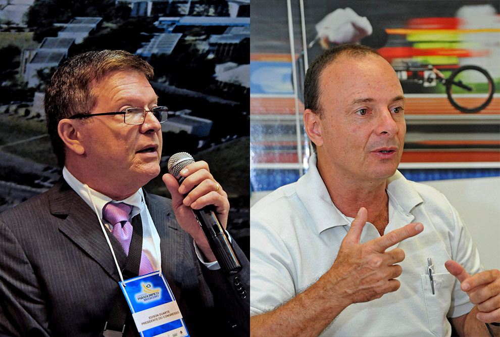 Os professores Edison Duarte e José Júlio Gavião: